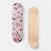 Mystic Esoteric Pink Evil Hand Potion Stars Skateboard (Voorkant)