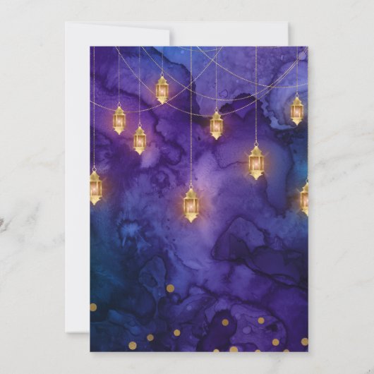 Mystic Fantasy Night Lantern & Bokeh Birthday Kaart (Achterkant)