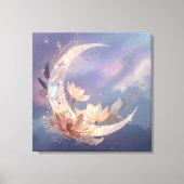 Mystic Feather Moon Boho Wall Art | Spiritual Canvas Afdruk (Voorkant)