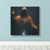 Mystic Flame Hooded Figure Art Print (Insitu (Houten vloer))