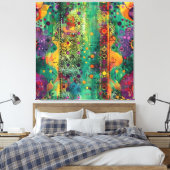 Mystic Flow – Psychedelische Abstracte energie kun Canvas Afdruk (Insitu (Slaapkamer))