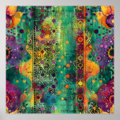 Mystic Flow – Psychedelische Abstracte energie kun Poster (Voorkant)