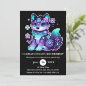 Mystic Flower Wolf Invitation d'anniversaire (Debout devant)