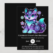 Mystic Flower Wolf Invitation d'anniversaire (Devant / Derrière)
