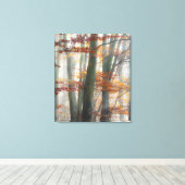 Mystic Foggy Forest in het najaar Canvas Afdruk (Insitu (Houten vloer))