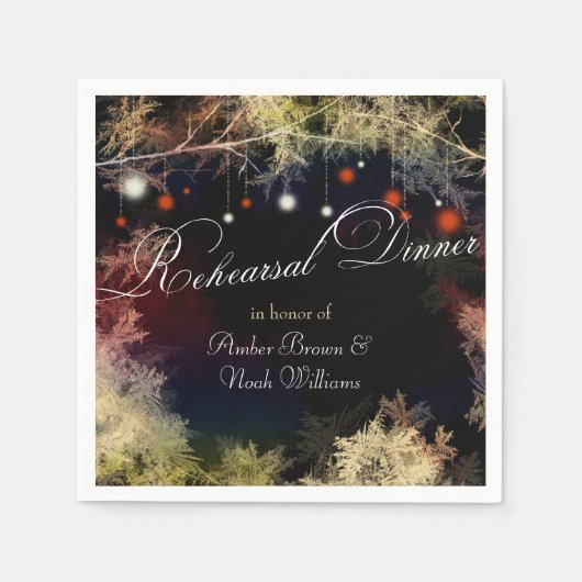 Mystic Forest Boho Wedding Rehearsal Dinner Servetten (Voorkant)