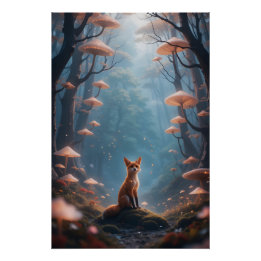 Mystic Forest Fox Perfect Poster