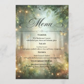 Mystic Forest Meadow Magic Wedding Table Menu (Voorkant)