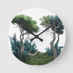 Mystic Forest Path - Natuur geïnspireerde kunstmuu Ronde Klok