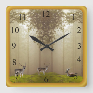 Mystic Forest Vierkante Klok