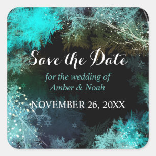 Mystic Forest Wedding Save the Date Vierkante Sticker