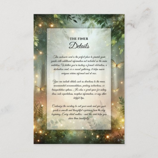 Mystic Forrest Meadow Magic Informatiekaartje (Voorkant)