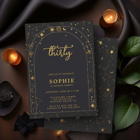 Mystic Fortune Astrologie Boho Arch 30e verjaardag Kaart