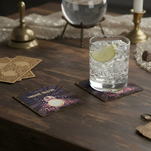 Mystic Fortune Teller, Crystal Ball, Tarot Vierkante Kartonnen Onderzetter