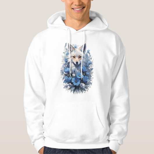 Mystic Fox voor Blue Bloom Hoodie (Voorkant)