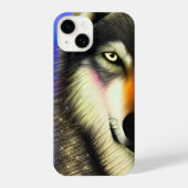 Mystic Glitter Wolf Portrait iPhone Hoesje (Achterkant)