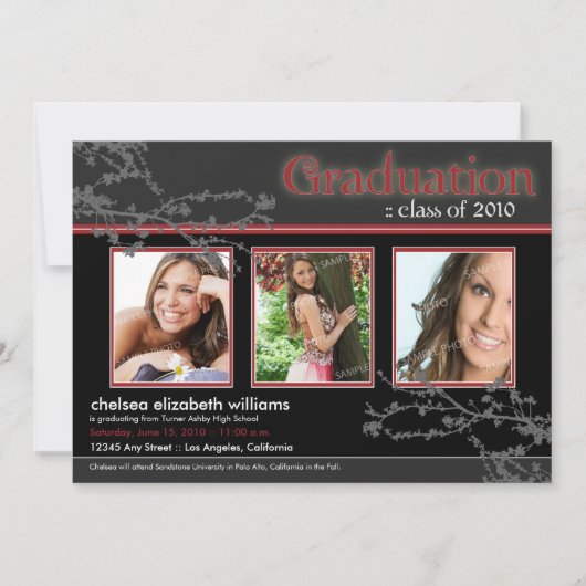 Mystic Goth Red Grad Invitation (pour plus de phot (Devant)