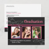 Mystic Gothic Roze Afstuderen Aankondiging Briefka (Voorkant / Achterkant)