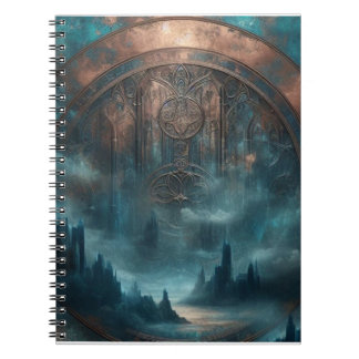 Mystic Gothic Steampunk Art - Blue Copper Patina  Notitieboek