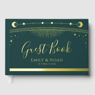 Mystic Green Gold Sun Moon Stars Mariage