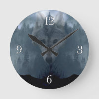 Mystic Grey Wolf Spirit Wildlife Art Horloge