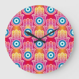 Mystic hamsa:  naadloos design. grote klok