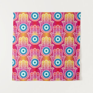 Mystic hamsa: naadloos design. wandkleed