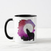 Mystic Howling Wolf Silhouette mug (Gauche)