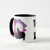 Mystic Howling Wolf Silhouette mug (Devant gauche)