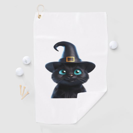 Mystic Kat – Halloween Cat Classic T-shirt Golfhanddoek (Insitu)