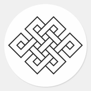 Mystic Knot - B&W 1 Ronde Sticker