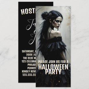 Mystic Lady in Dark Halloween Forest - Uitnodiging
