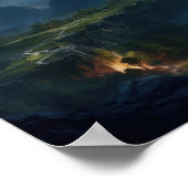 Mystic Lake en Mountain Valley - Fantasy Landschap Poster (Hoek)