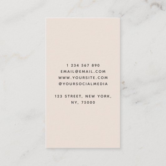 Mystic Lotus Flower Third Eye Beige Metafysisch Visitekaartje (Achterkant)