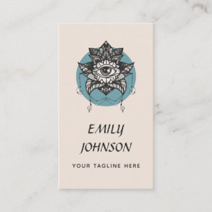 Mystic Lotus Flower Third Eye Beige Metafysisch Visitekaartje