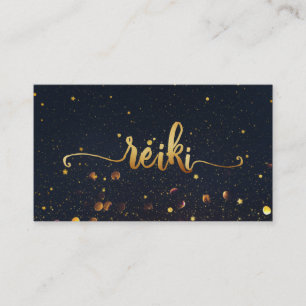 *~* Mystic Magical Black Gold REIKI Typography Visitekaartje