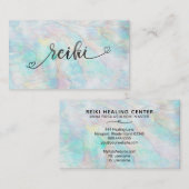 *~* Mystic Magical Pastel Abalone Glitter REIKI Visitekaartje (Voorkant / Achterkant)