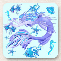 Mystic Mermaid Fairy Paarse Creature Ceramic Tegel