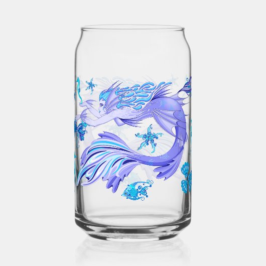 Mystic Mermaid Fairy Paarse Creature Ceramic Tegel Blikvorm Glas (Voorkant)