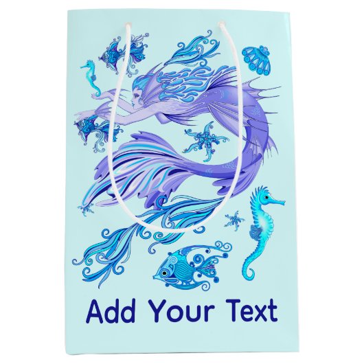 Mystic Mermaid Fairy Paarse Creature Ceramic Tegel Medium Cadeauzakje (Voorkant)