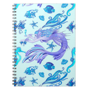 Mystic Mermaid Fairy Paarse Creature Ceramic Tegel Notitieboek