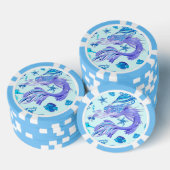 Mystic Mermaid Fairy Paarse Creature Ceramic Tegel Poker Chips (Opstapeling)