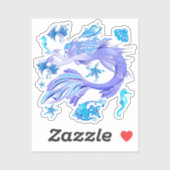 Mystic Mermaid Fairy Paarse Creature Ceramic Tegel Sticker (Vel)