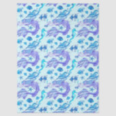 Mystic Mermaid Fairy Paarse Creature Ceramic Tegel Tissuepapier (Voorkant)