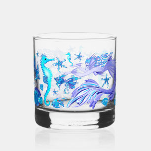 Mystic Mermaid Fairy Paarse Creature Ceramic Tegel Whisky Glas