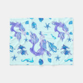 Mystic Mermaid Fairy Paarse Creature Fleece Deken (Voorkant (Horizontaal))