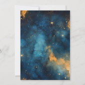 Mystic Midnight Blue en gouden Waterverf bruiloft Save The Date (Achterkant)