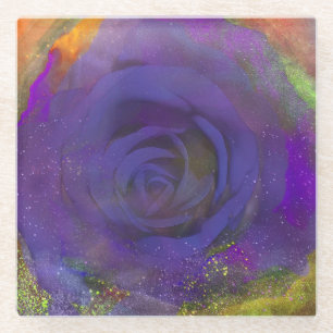Mystic Midnight Roos Glass Onderzetter