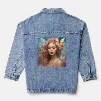 Mystic Monarch: Vlinder Tattoo ontwerp bekrachtige Denim Jacket