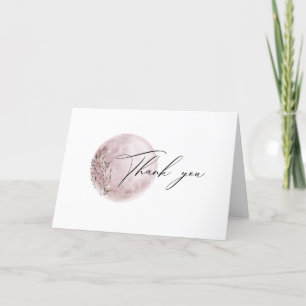 Mystic Moon Blush Pink Photo Carte de remerciement